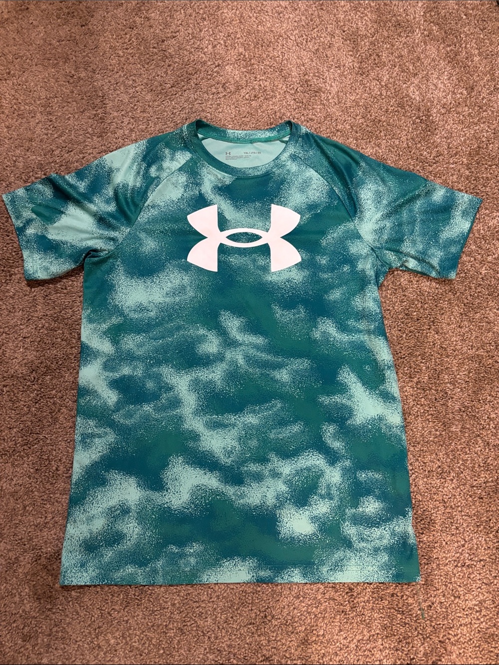 Under Armour Kids' Teal & White Swim Rashguard